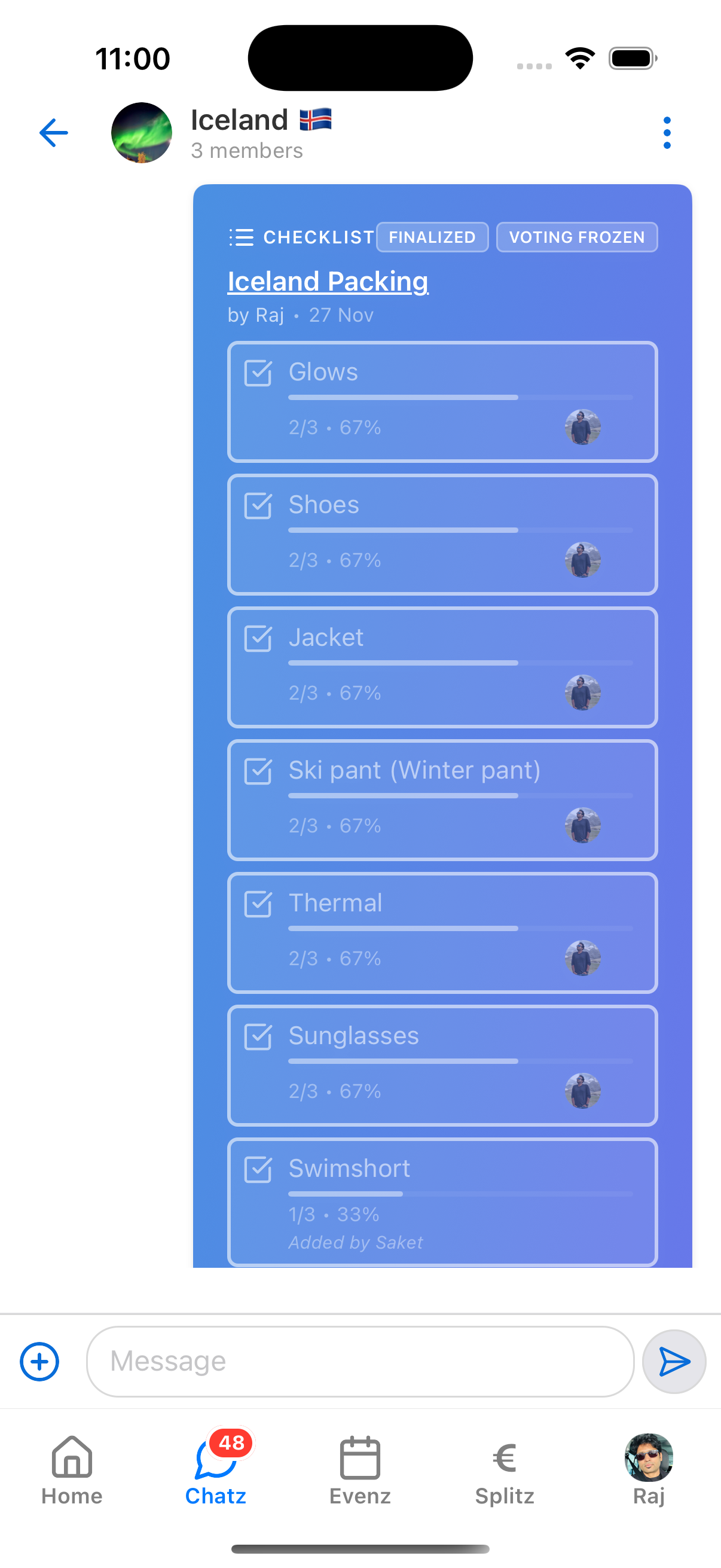 LetzGo Chat - Group conversations with polls and checklists
