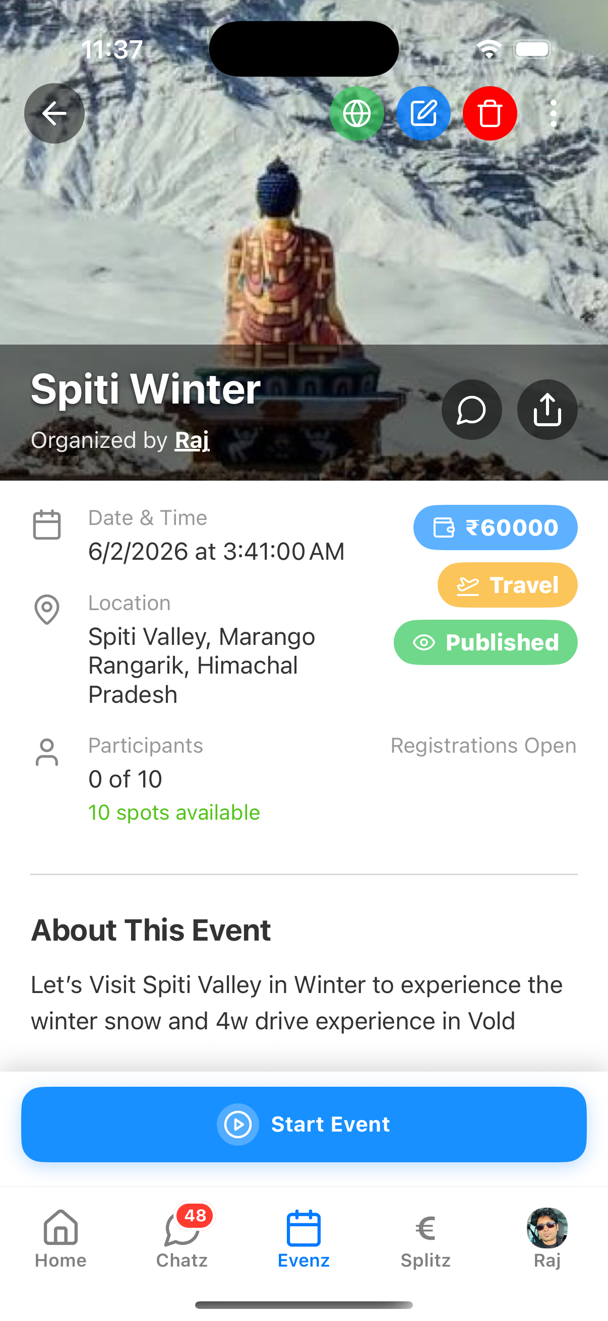 LetzGo Events - Plan trips and events together